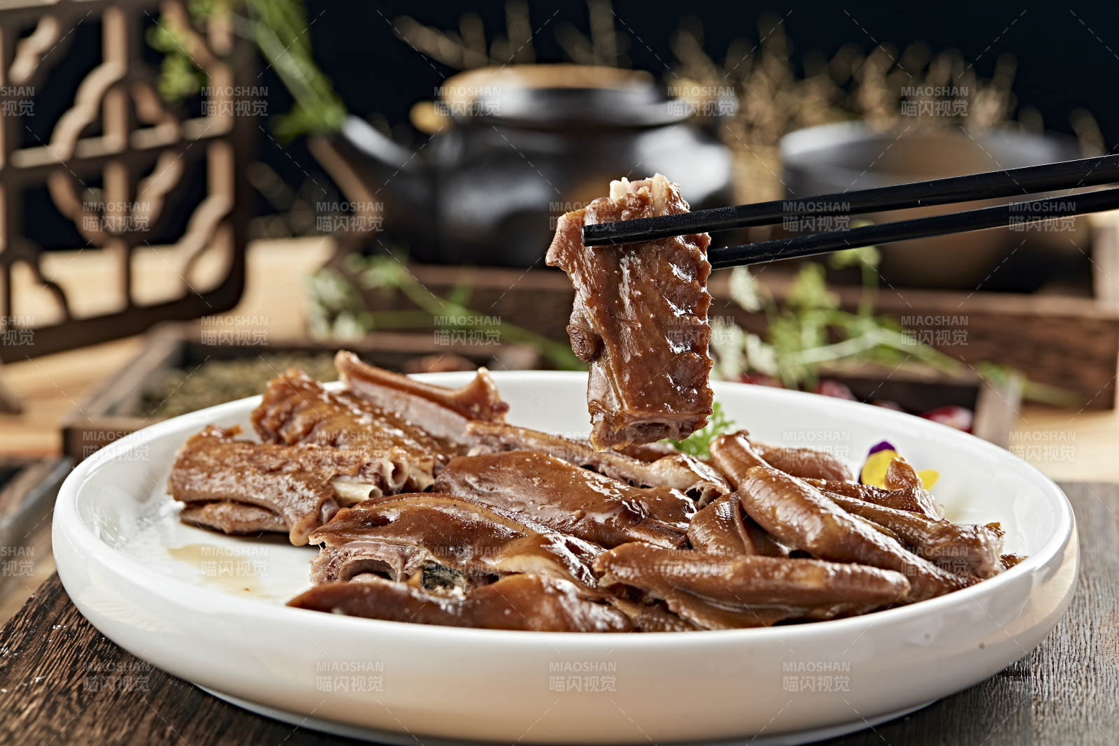 港式茶餐潮汕卤水鹅三拼图片