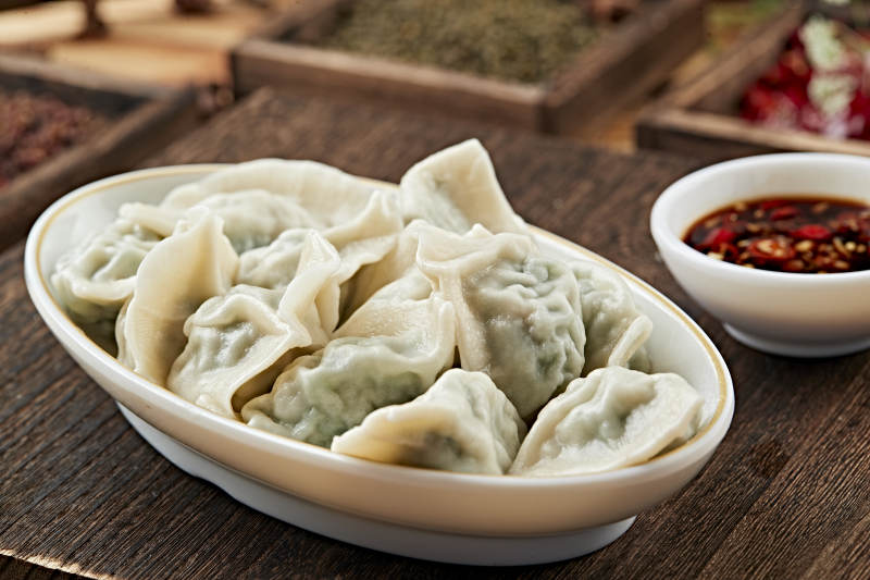 香菇韭菜猪肉馅手工水饺图片