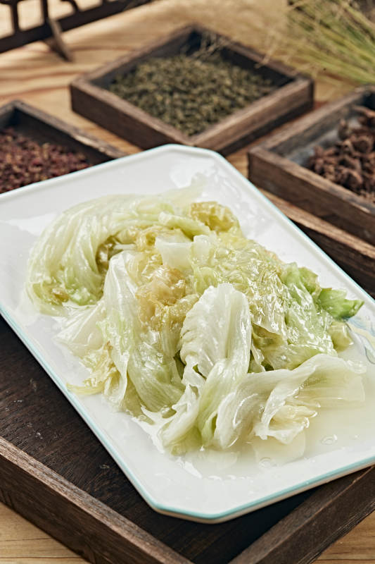 港式茶餐鲜鸡汤煮手撕生菜图片