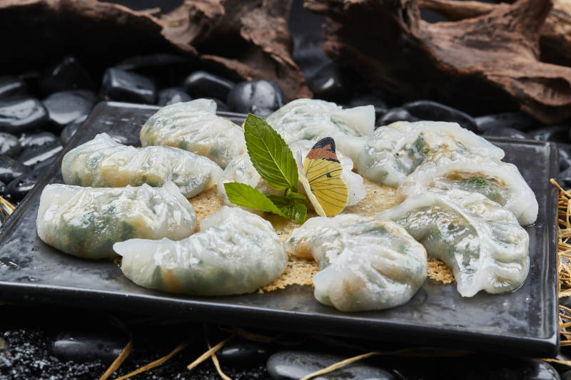 三鲜鸡蛋韭菜虾仁水晶蒸饺图片