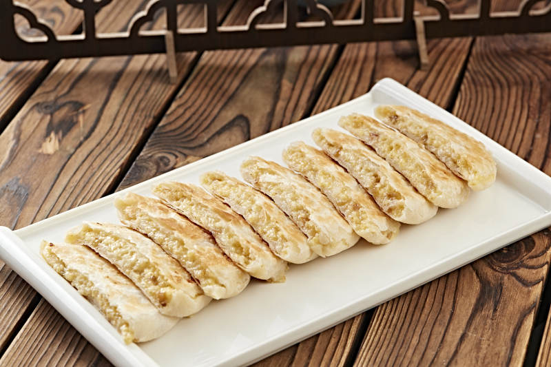 甜糯米黍米馅料烙饼图片