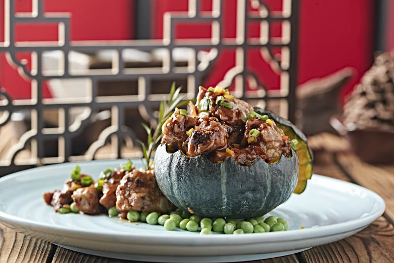 青豆金瓜红烧蒜香排骨图片