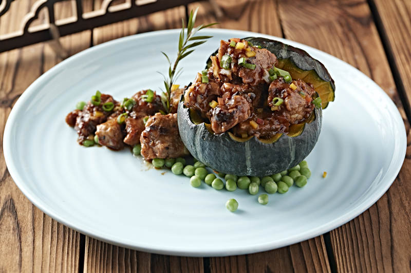 青豆金瓜红烧蒜香排骨图片