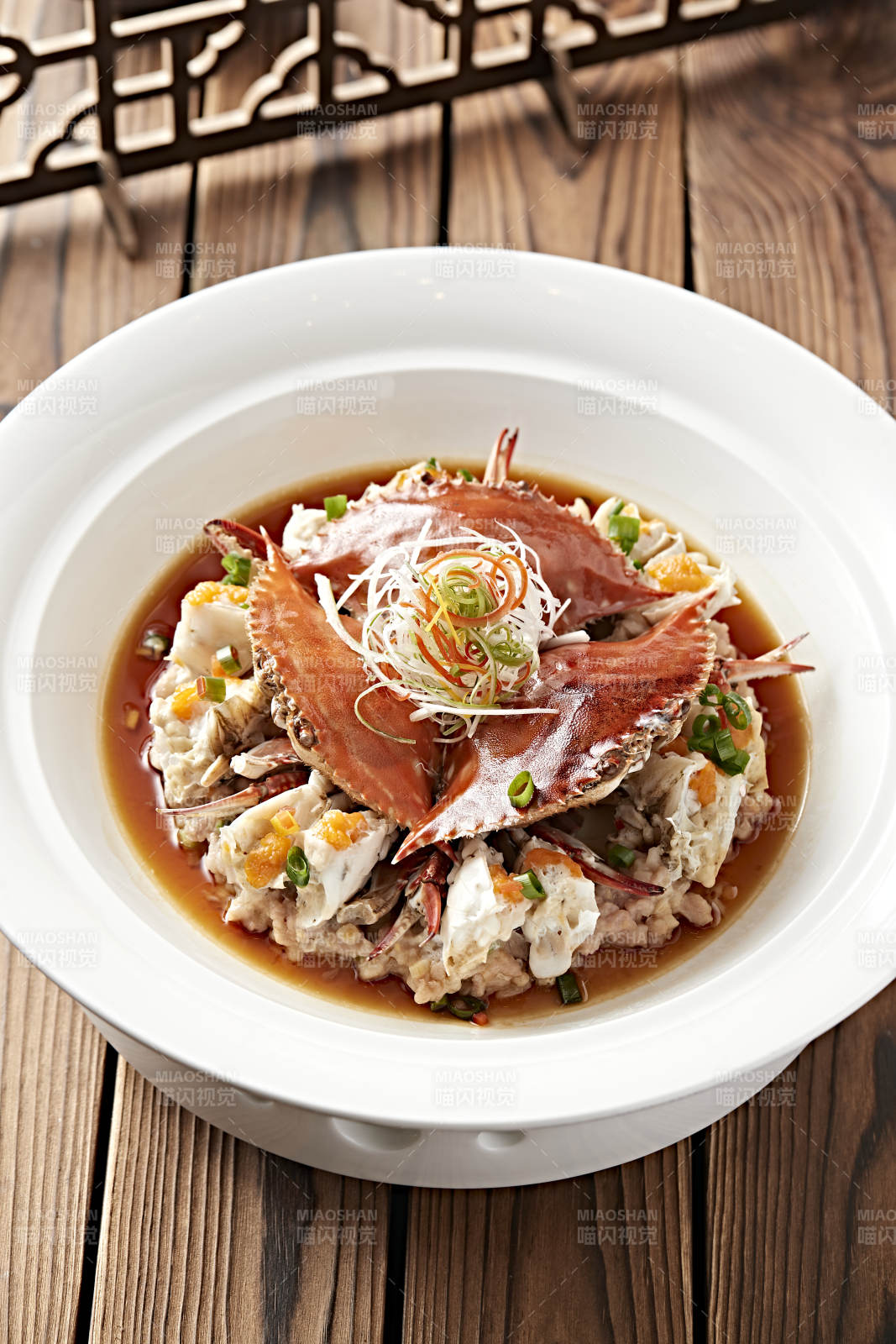 浇汁清蒸梭子蟹图片