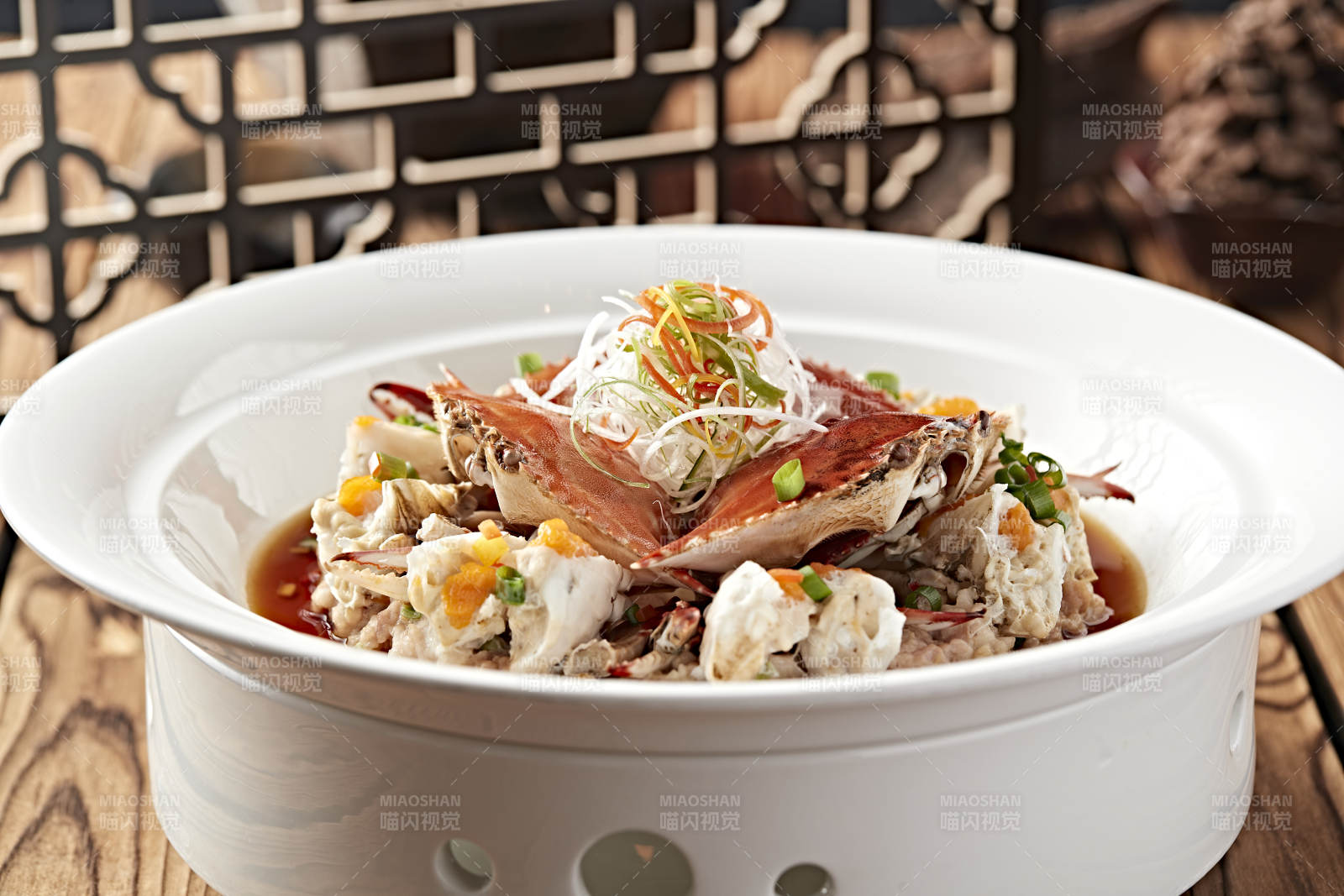 浇汁清蒸梭子蟹图片