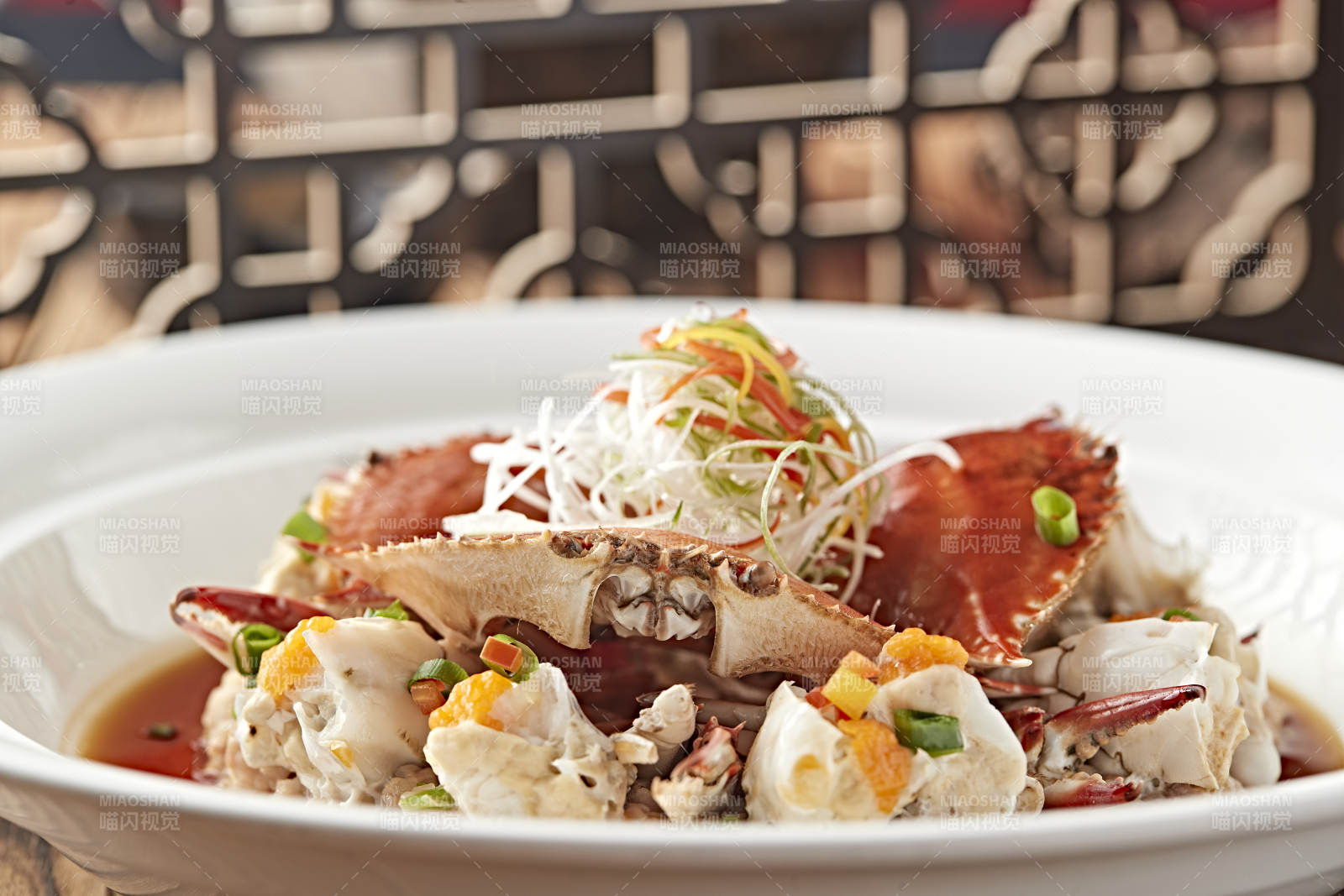 浇汁清蒸梭子蟹图片