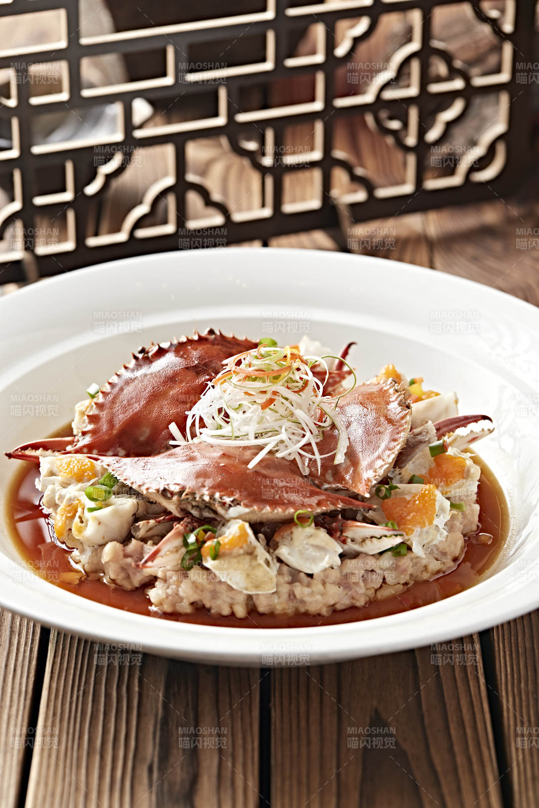 浇汁清蒸梭子蟹图片