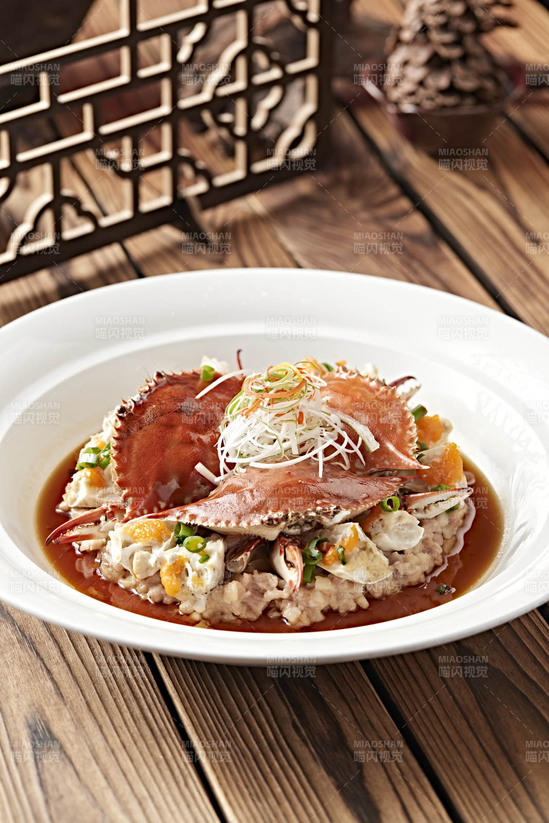 浇汁清蒸梭子蟹图片