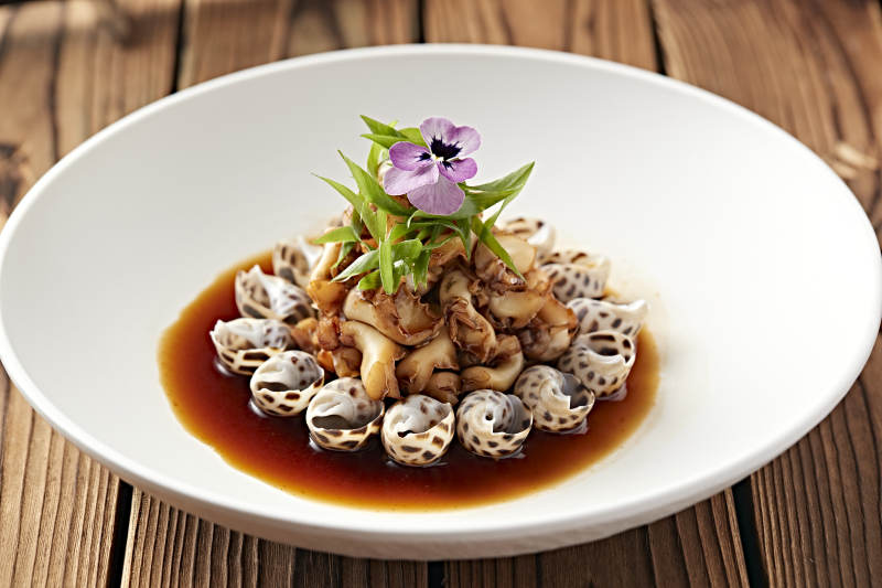 温拌浇汁花螺片肉图片