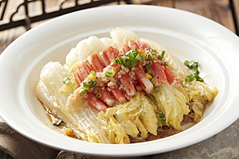清蒸蒜蓉粉丝蟹肉娃娃菜图片