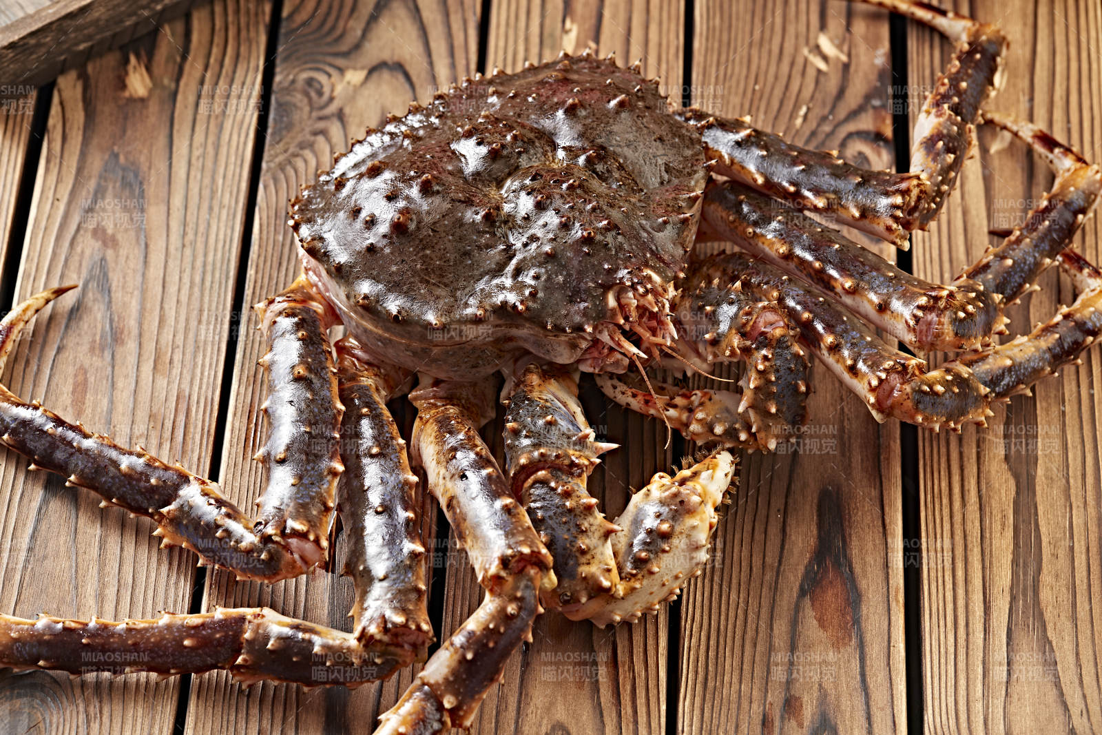 木板上的北美阿拉斯加帝王蟹图片