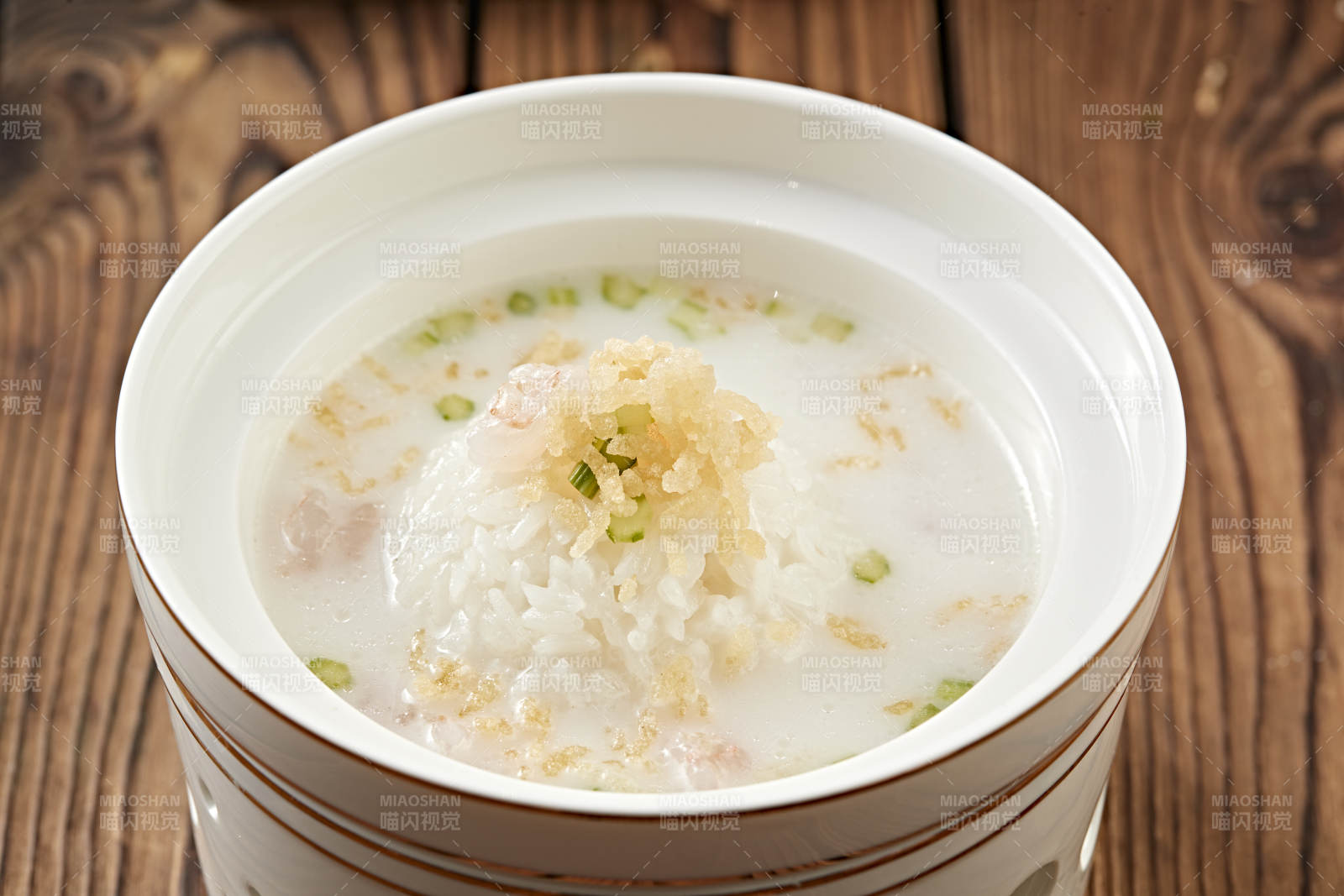 奶汤花胶虾仁捞饭图片