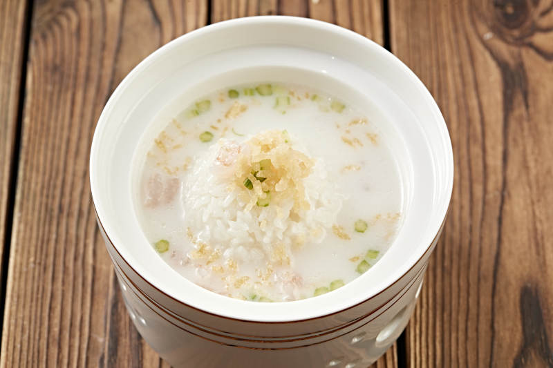 奶汤花胶虾仁捞饭图片