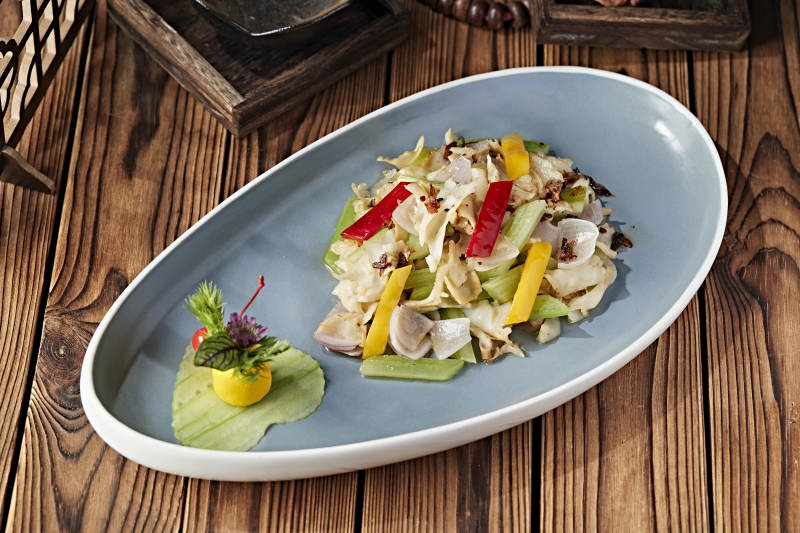 彩椒西芹百合炒螺片图片