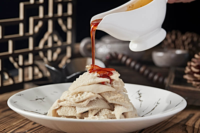 浇汁白水煮羊肚图片