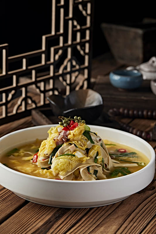 上汤娃娃菜干豆腐配金华火腿粒图片