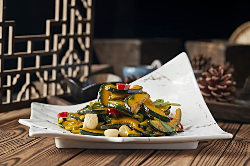 韭菜米椒蒜子小炒迷你南瓜片图片