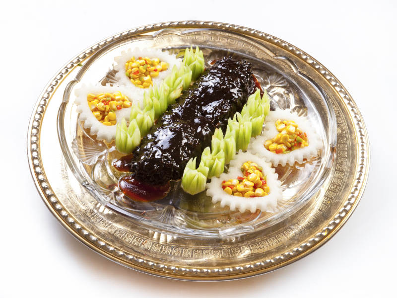 松仁玉米配酱寿桃梅花参图片