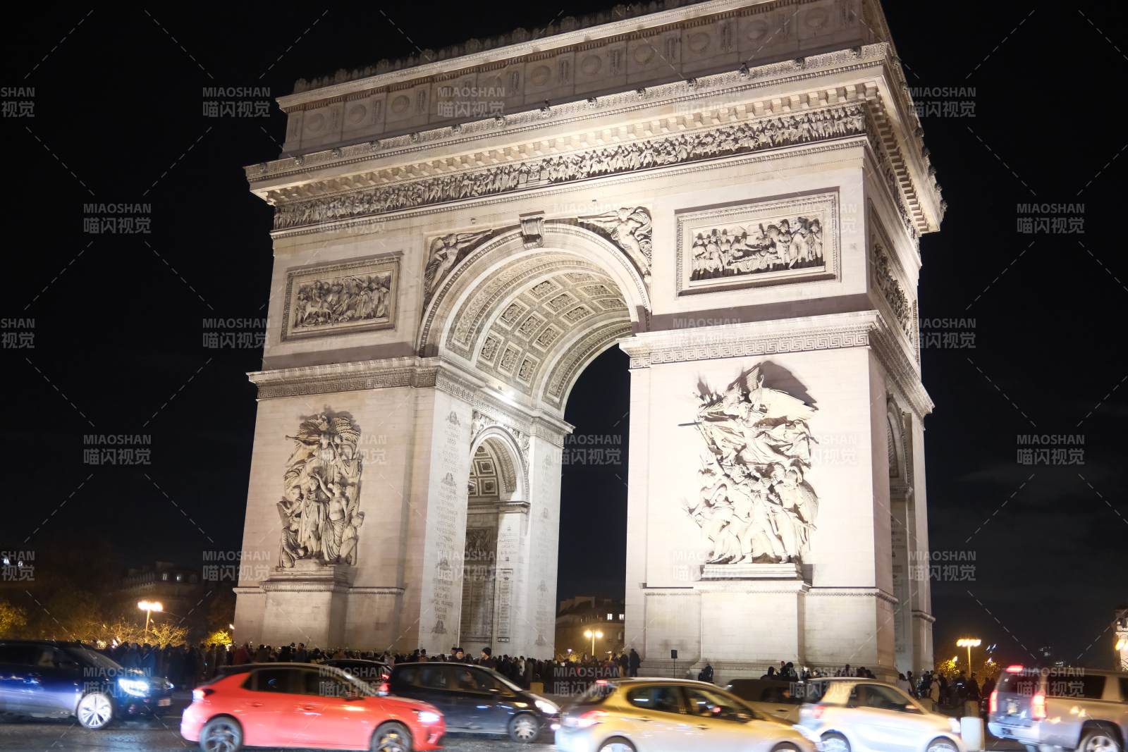 凯旋门夜景图片