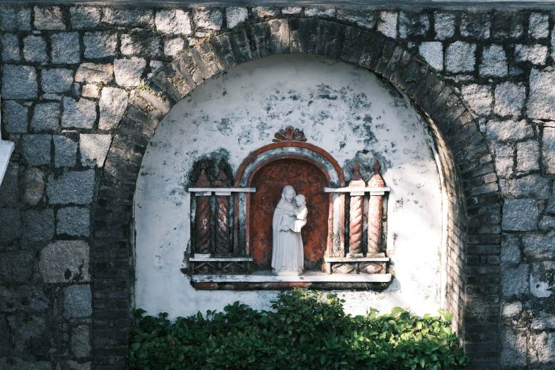 澳门大炮台圣母雕像龛图片