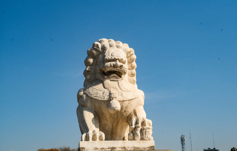 天津狮子林桥—石狮守望蓝天图片