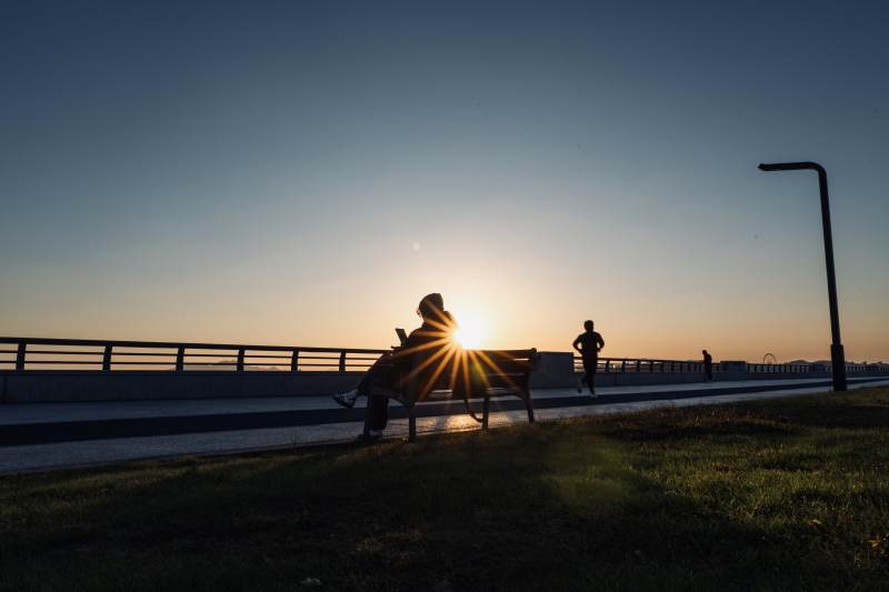 夕阳下的静谧时光图片