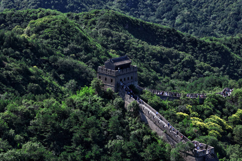 长城蜿蜒入山林图片