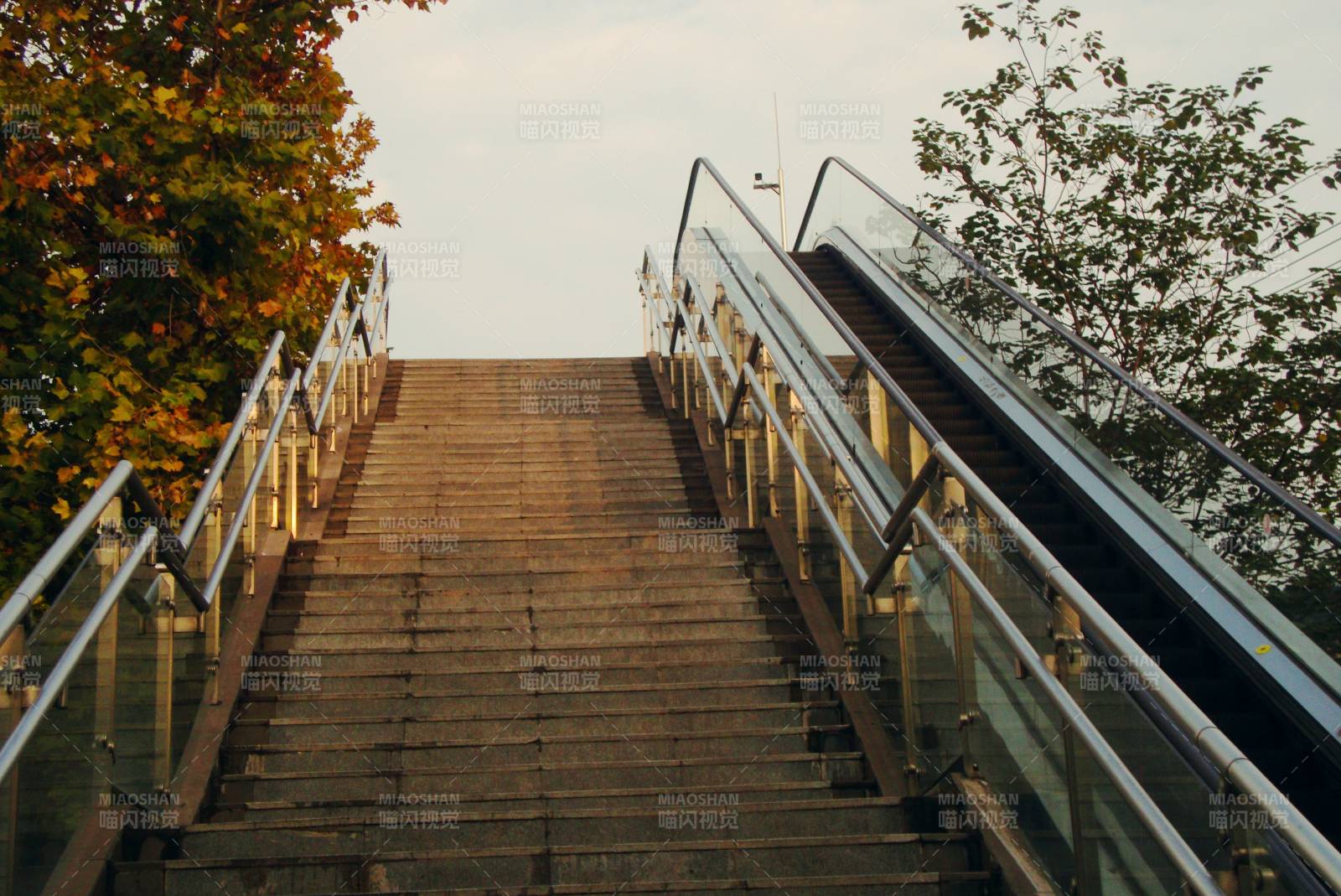 阶梯与扶梯并行图片