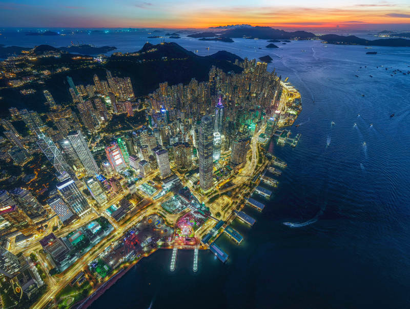 香港维多利亚港夜景璀璨夺目图片
