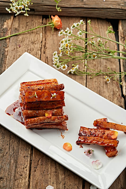 浇汁黑胡椒长山药图片