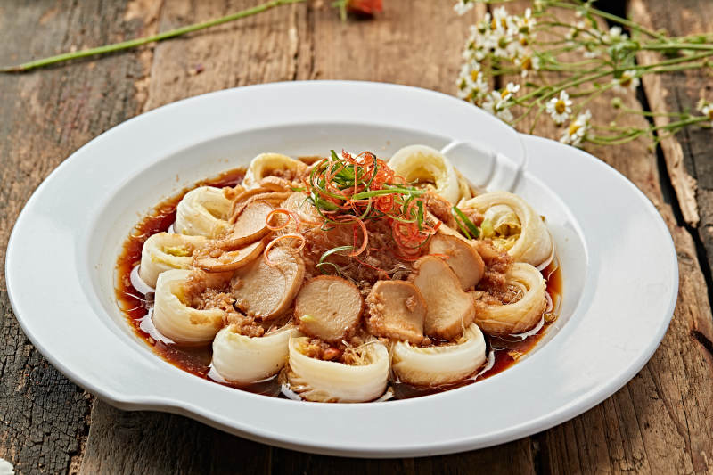 蒜蓉粉丝蒸杏鲍菇娃娃菜图片