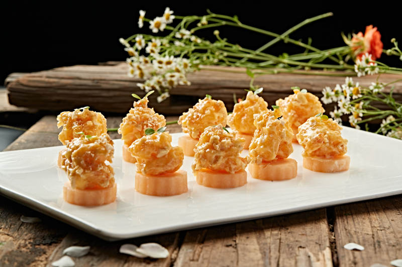 蜜瓜芝香大虾球图片