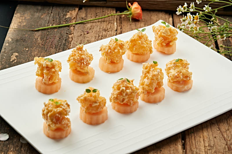 蜜瓜芝香大虾球图片