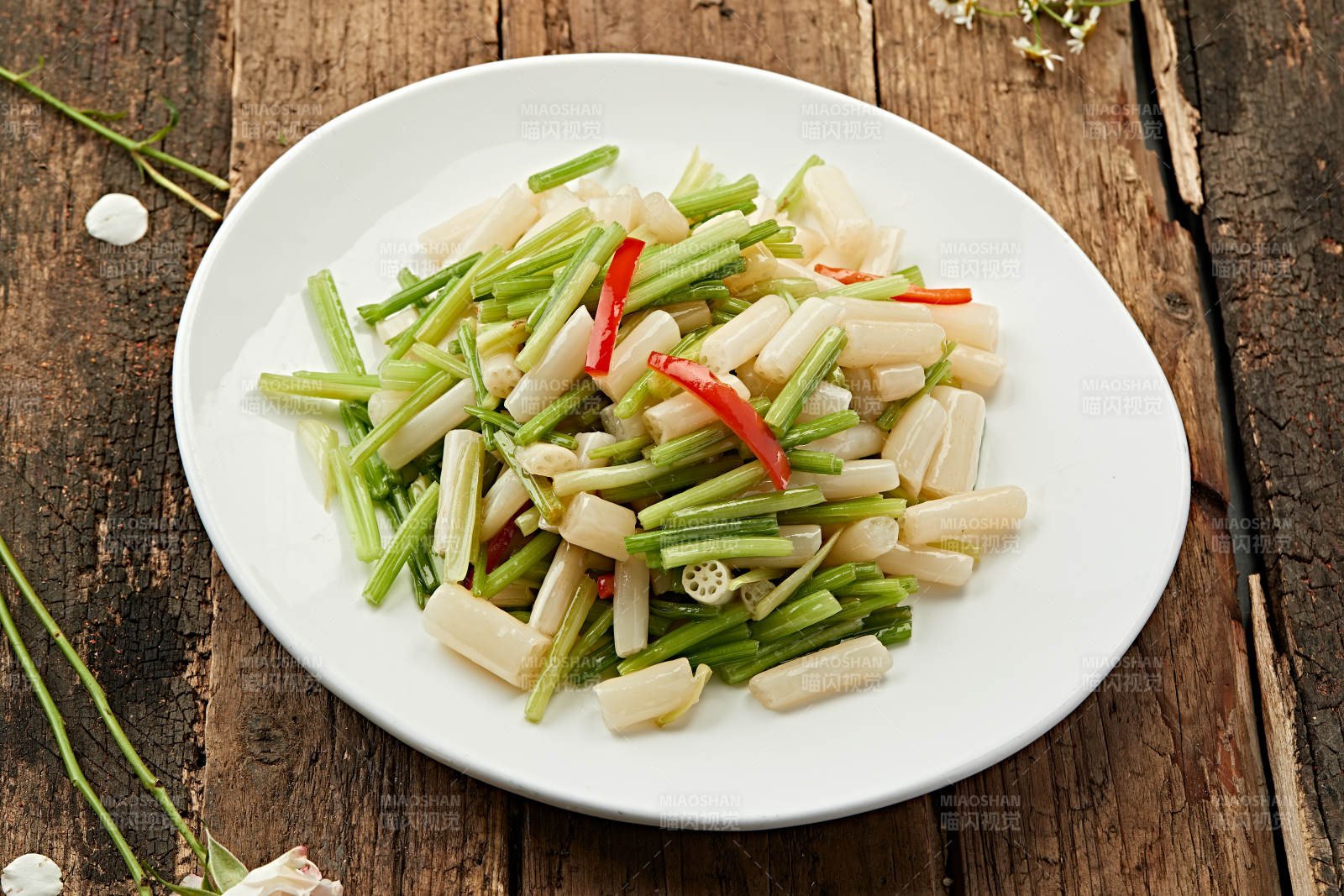 清炒莲藕芦笋图片