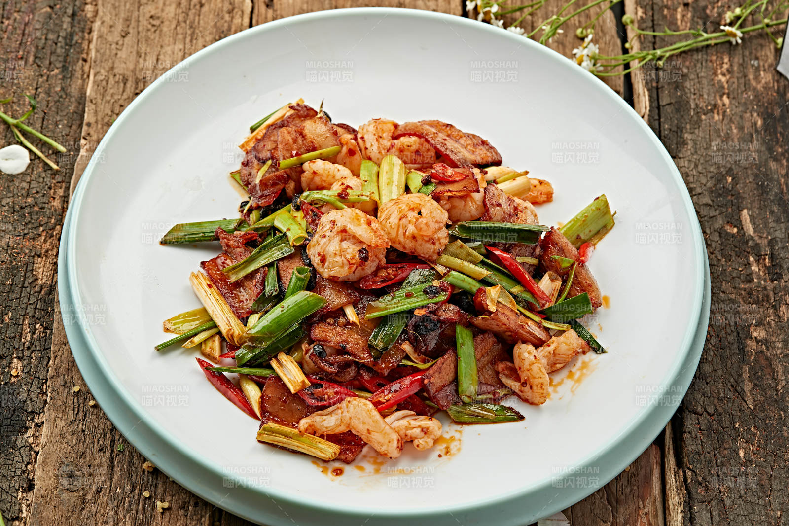 香辣虾仁炒时蔬图片