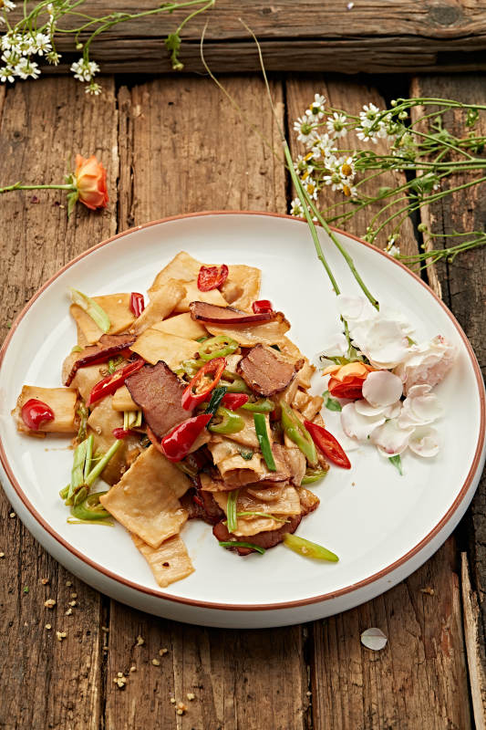 香辣豆皮炒肉图片