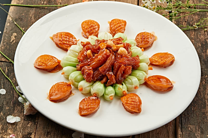 红烧猪蹄配青菜图片