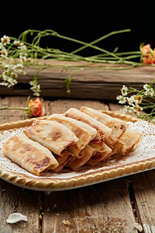 金黄煎饺 香气四溢图片