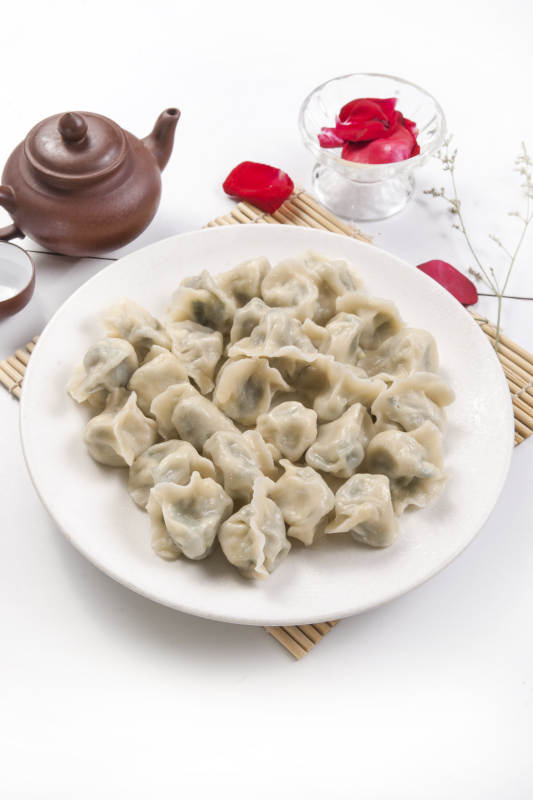 美味饺子配茶香图片