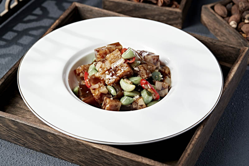 美味凉菜腊八蒜凉拌猪皮冻图片