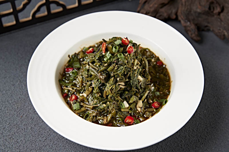 老醋米椒拌苦菜图片