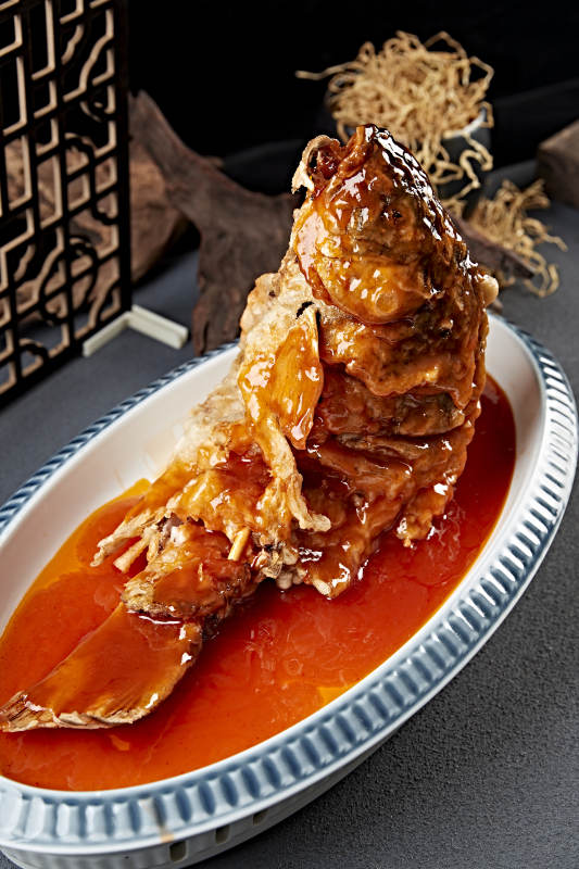 糖醋茄汁干炸大鲤鱼图片