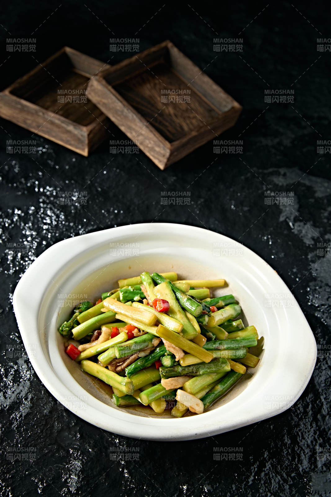 湘味小炒肉丝米椒芦笋段图片