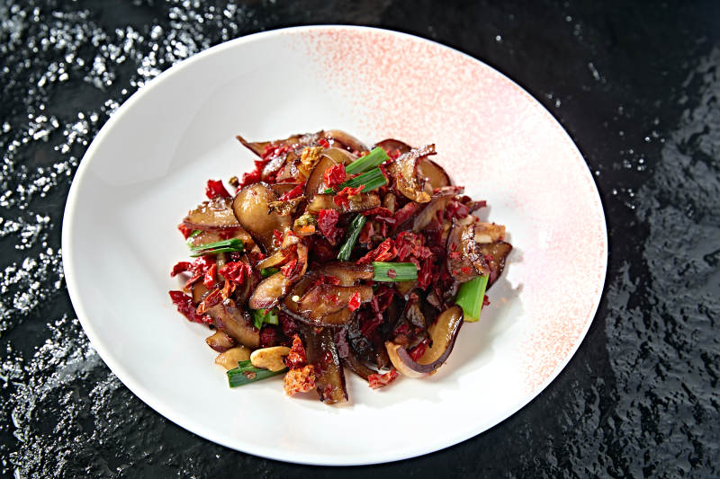 湘味蒜苗剁椒炒黑腊肉图片