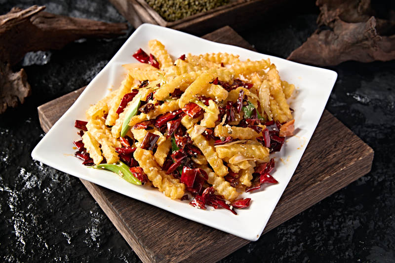 中餐湖南麻辣炒狼牙薯条图片