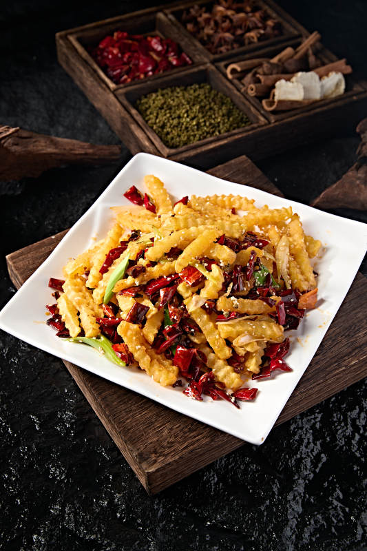 中餐湖南麻辣炒狼牙薯条图片
