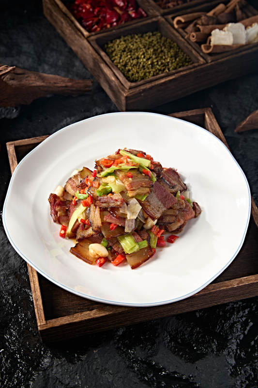 中餐川味小炒蒜薹爆炒回锅肉图片