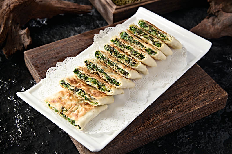 美味中餐主食香煎野菜饼图片