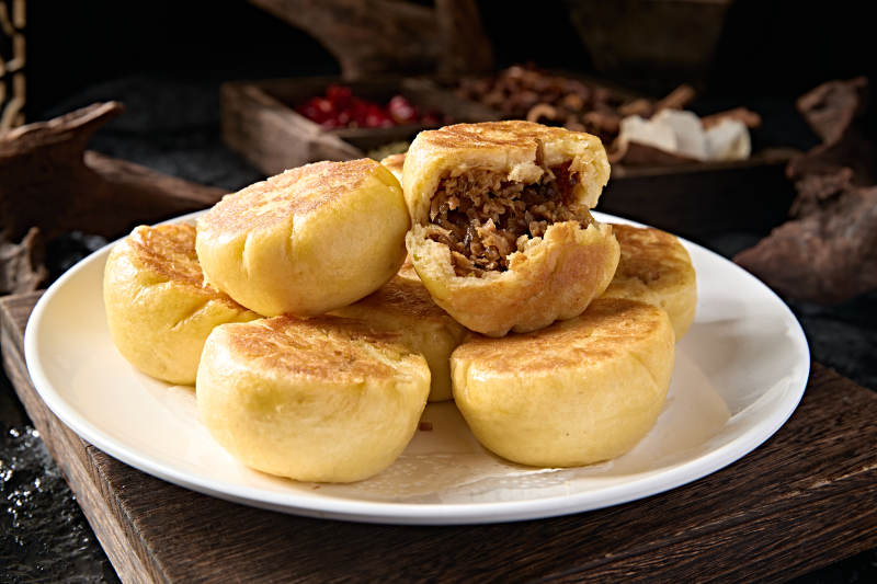 美味主食杂粮野菜馅团子图片