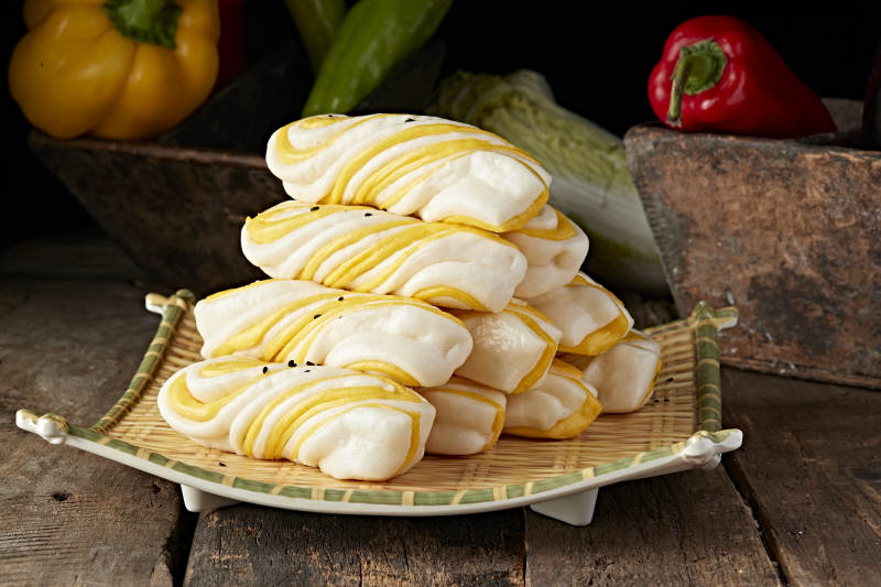 现蒸双面麻油花卷图片